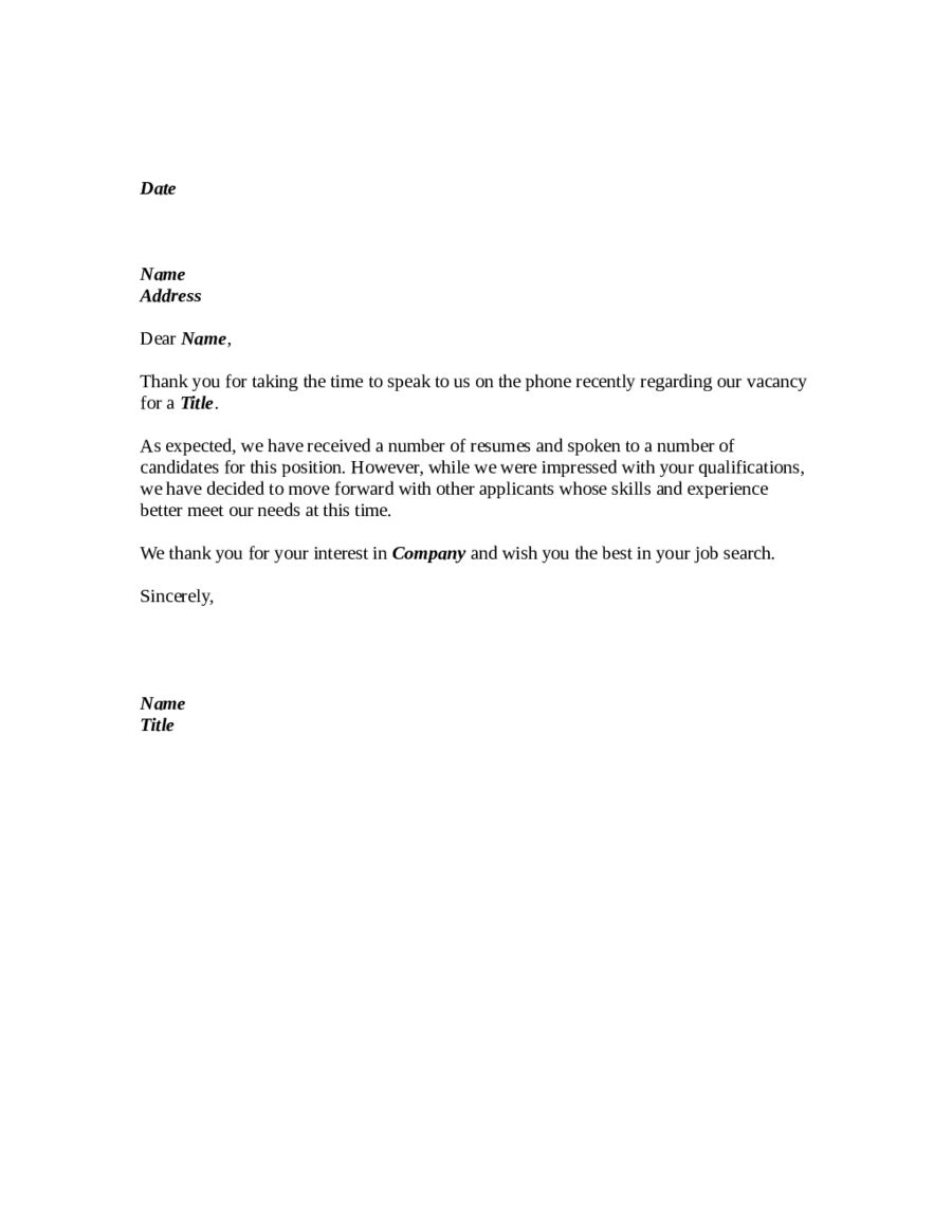 Sample Letter Declining A Job Interview from handypdf.com