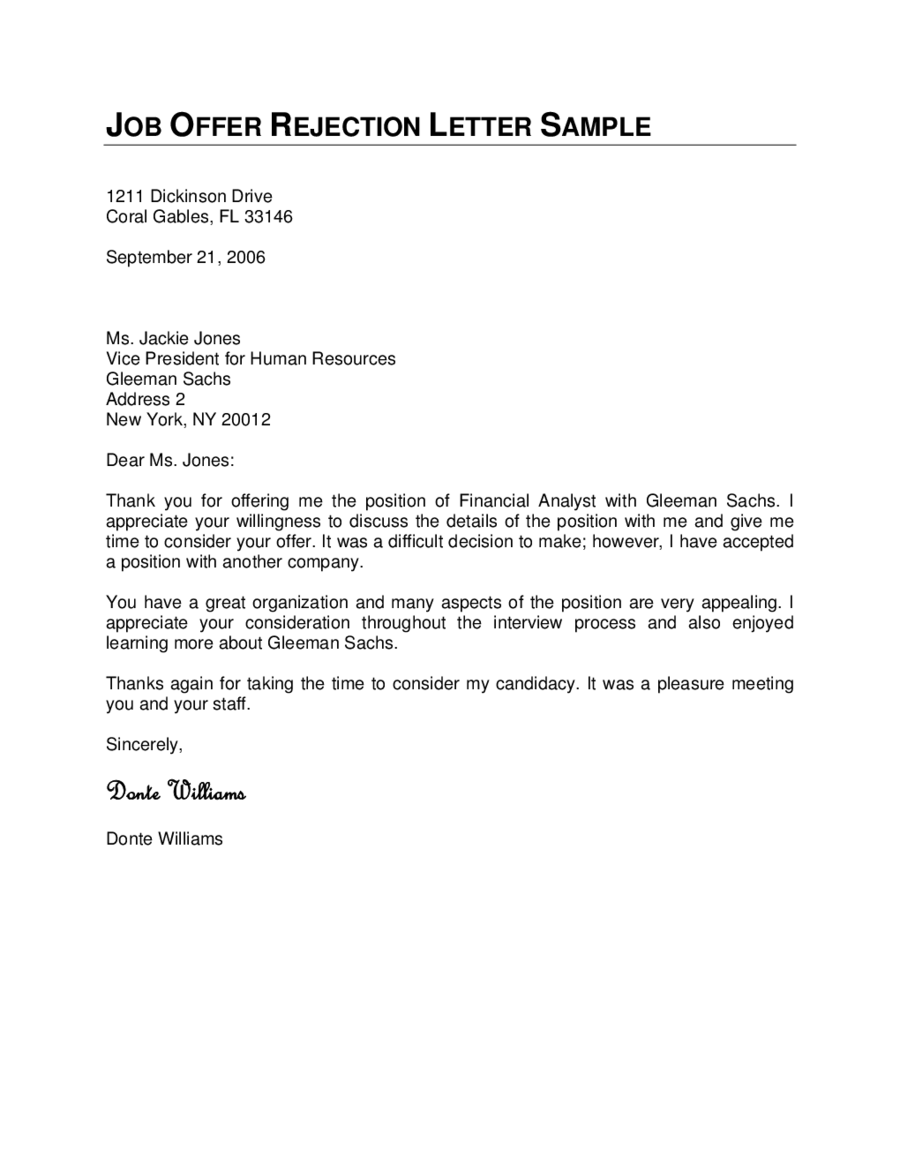 Sample Rejection Letter After Phone Interview from handypdf.com