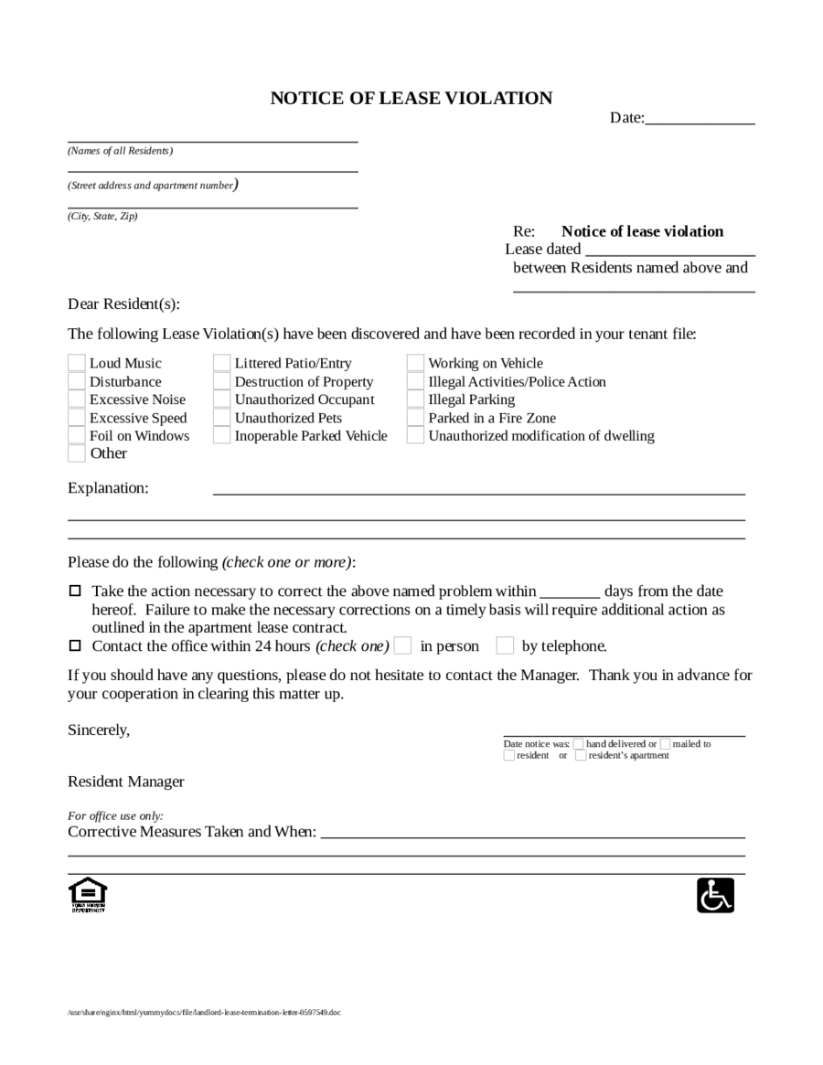 Lease Violation Notice Template from handypdf.com
