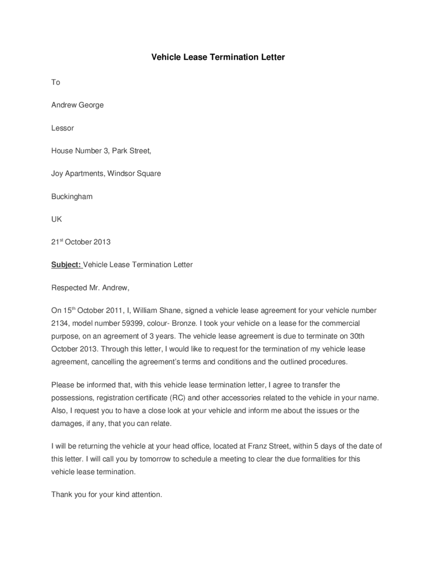 lease termination letter example 0147745