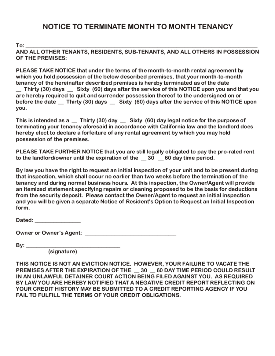 2024 Lease Termination Form Fillable Printable PDF Forms Handypdf