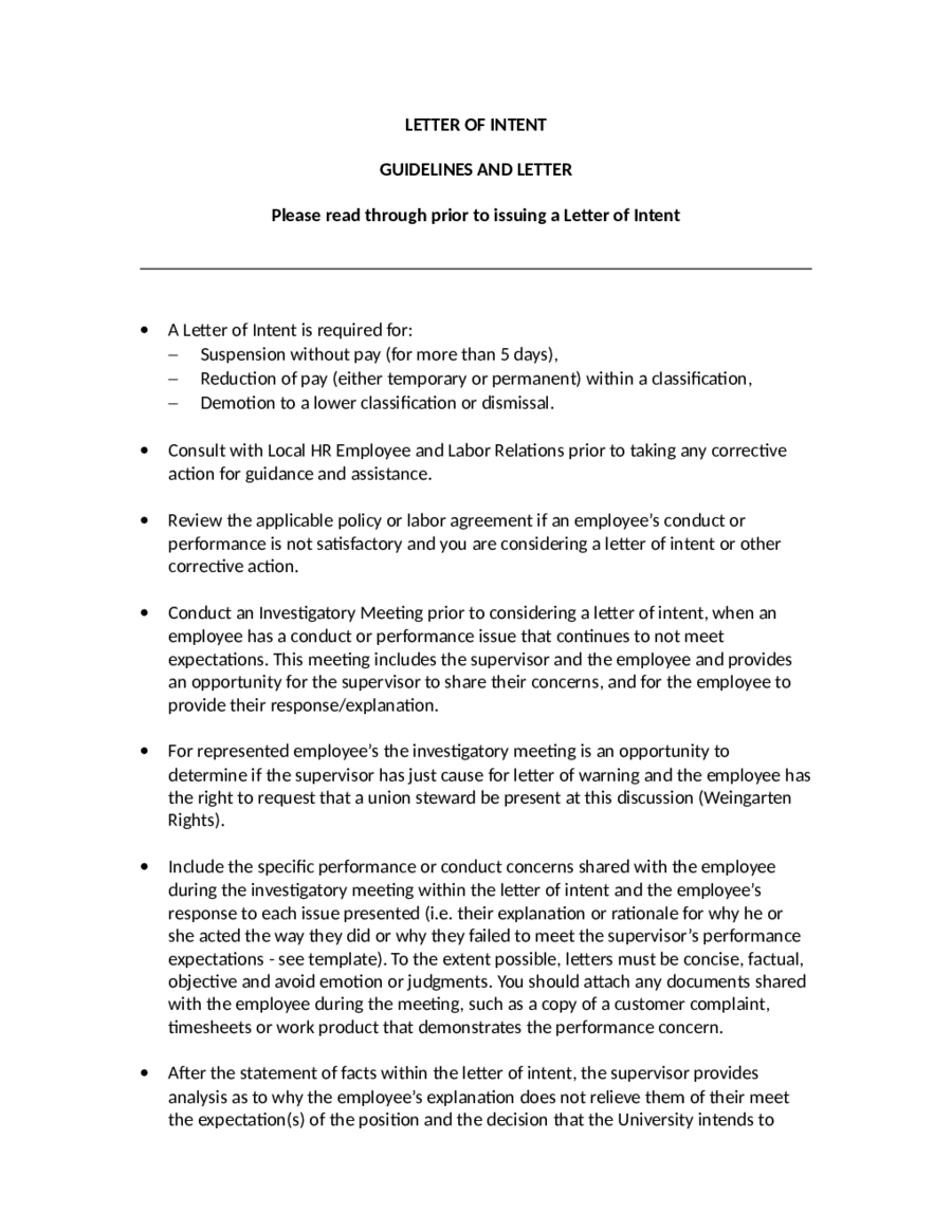 2023 Letter Of Intent Template Fillable Printable Pdf And Forms Handypdf 4803