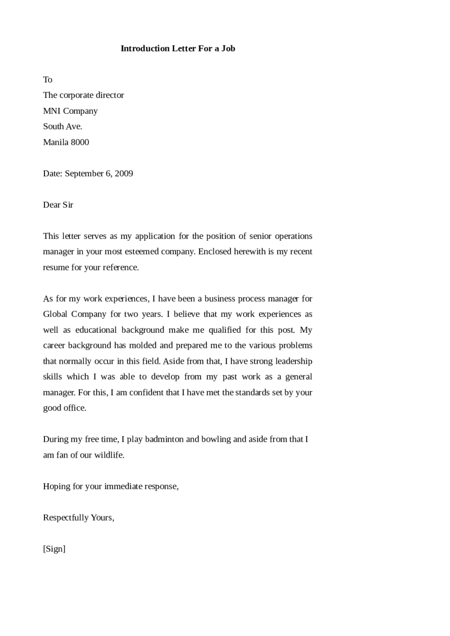 Letter Of Introduction Template Free Images And Photos Finder