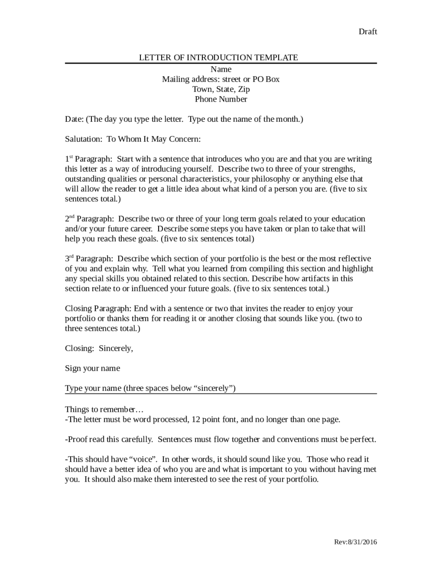 Company Introduction Letter Template