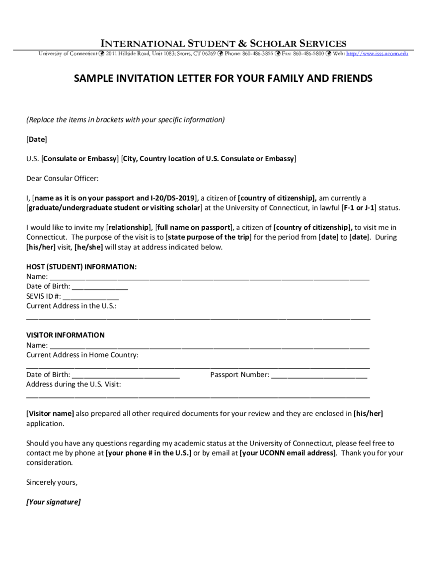 Sample Invitation Letter For Visitor 