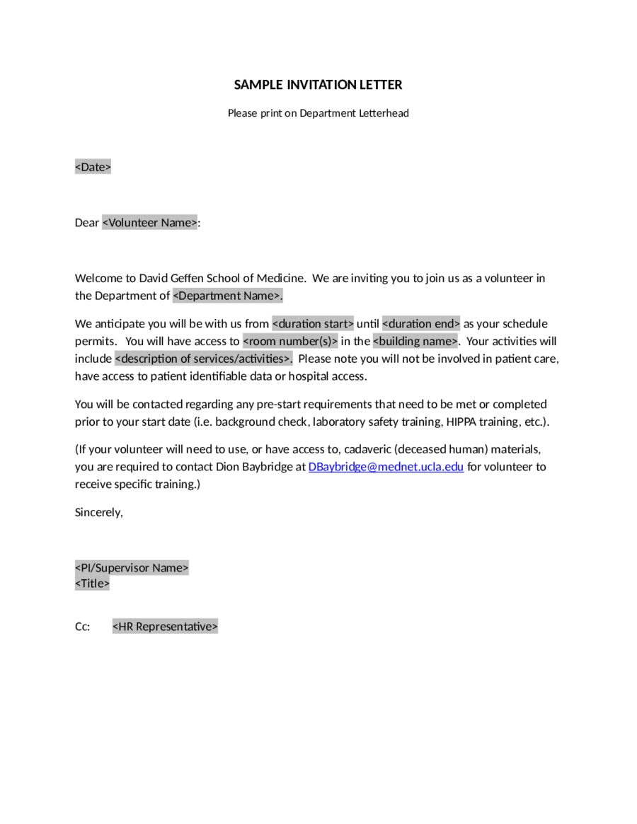 2023 Invitation Letter Sample Fillable Printable PDF Forms Handypdf