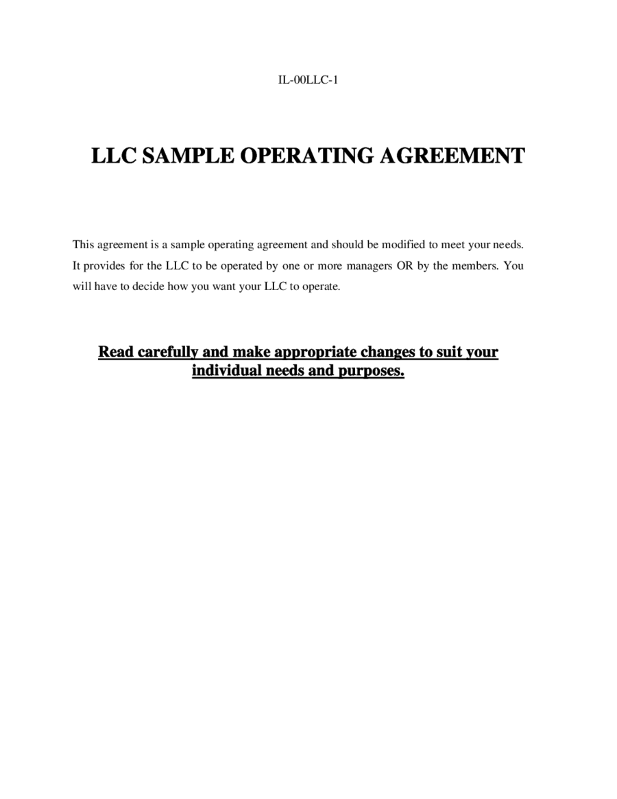 Llc Operating Agreement Template