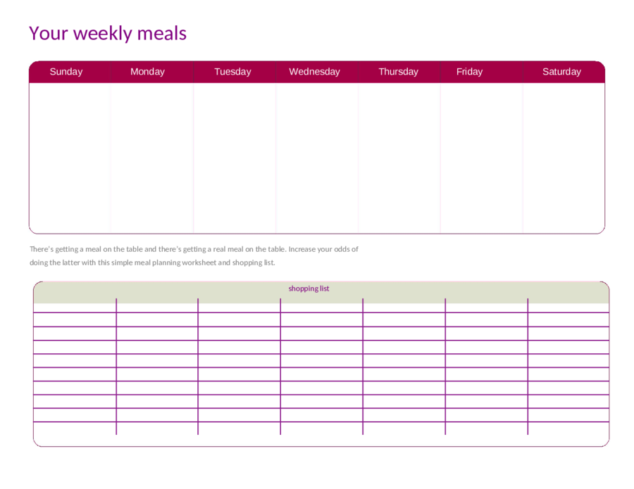 Meal Planner Templates