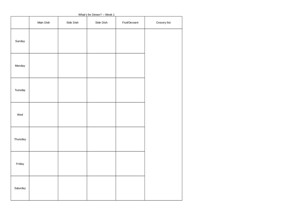 Meal Planning Templates