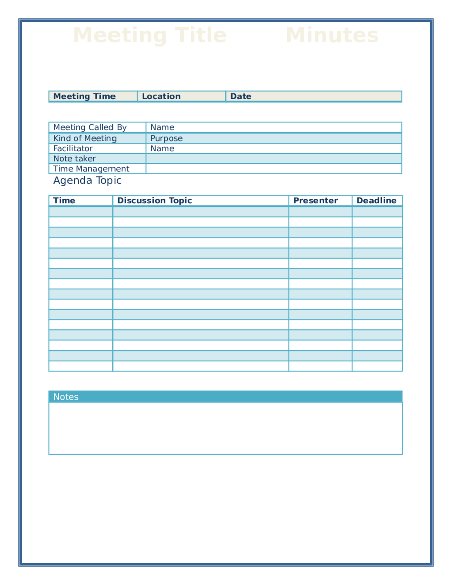 21 Meeting Minutes Template - Fillable, Printable PDF & Forms Inside Microsoft Word Meeting Minutes Template