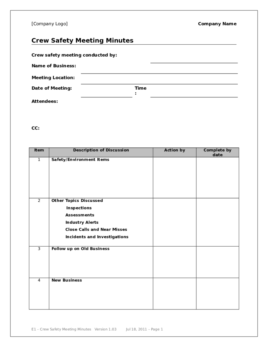 2023 Meeting Minutes Template Fillable Printable PDF Forms Handypdf