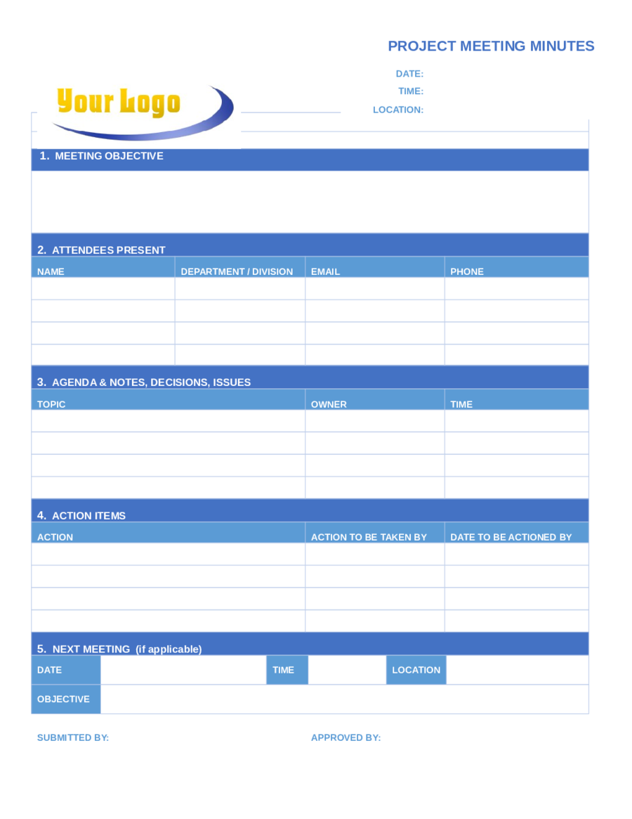 Simple Meeting Minutes Template Edit Fill Sign Online Handypdf