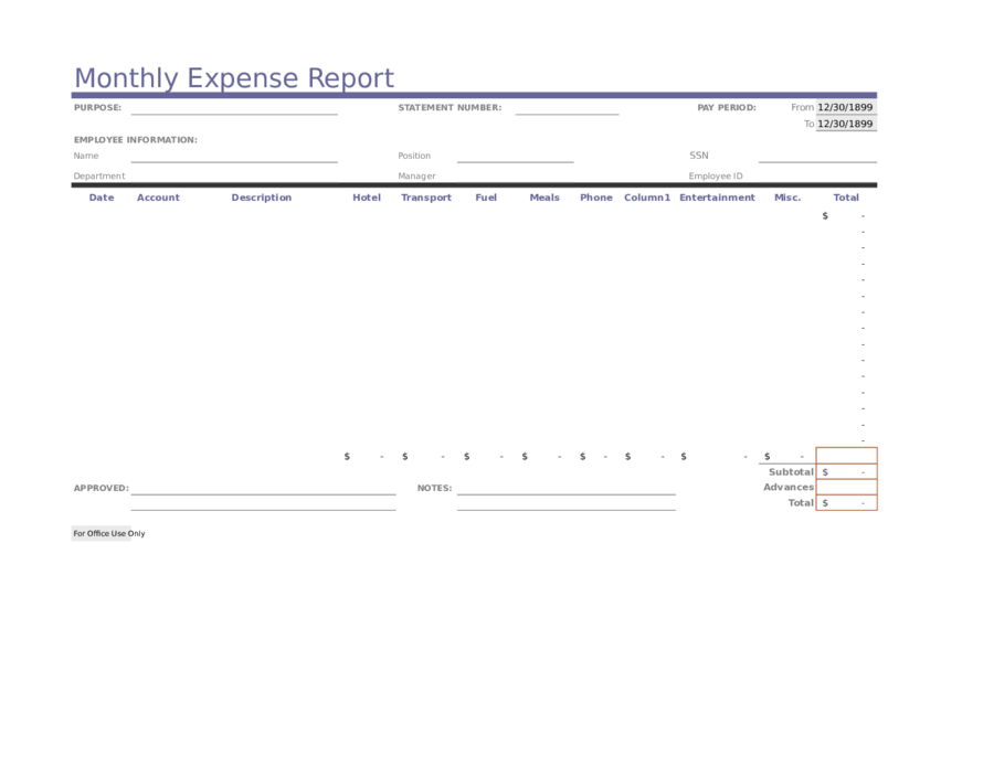 Expense Report Form Excel Edit Fill Sign Online Handypdf 2815