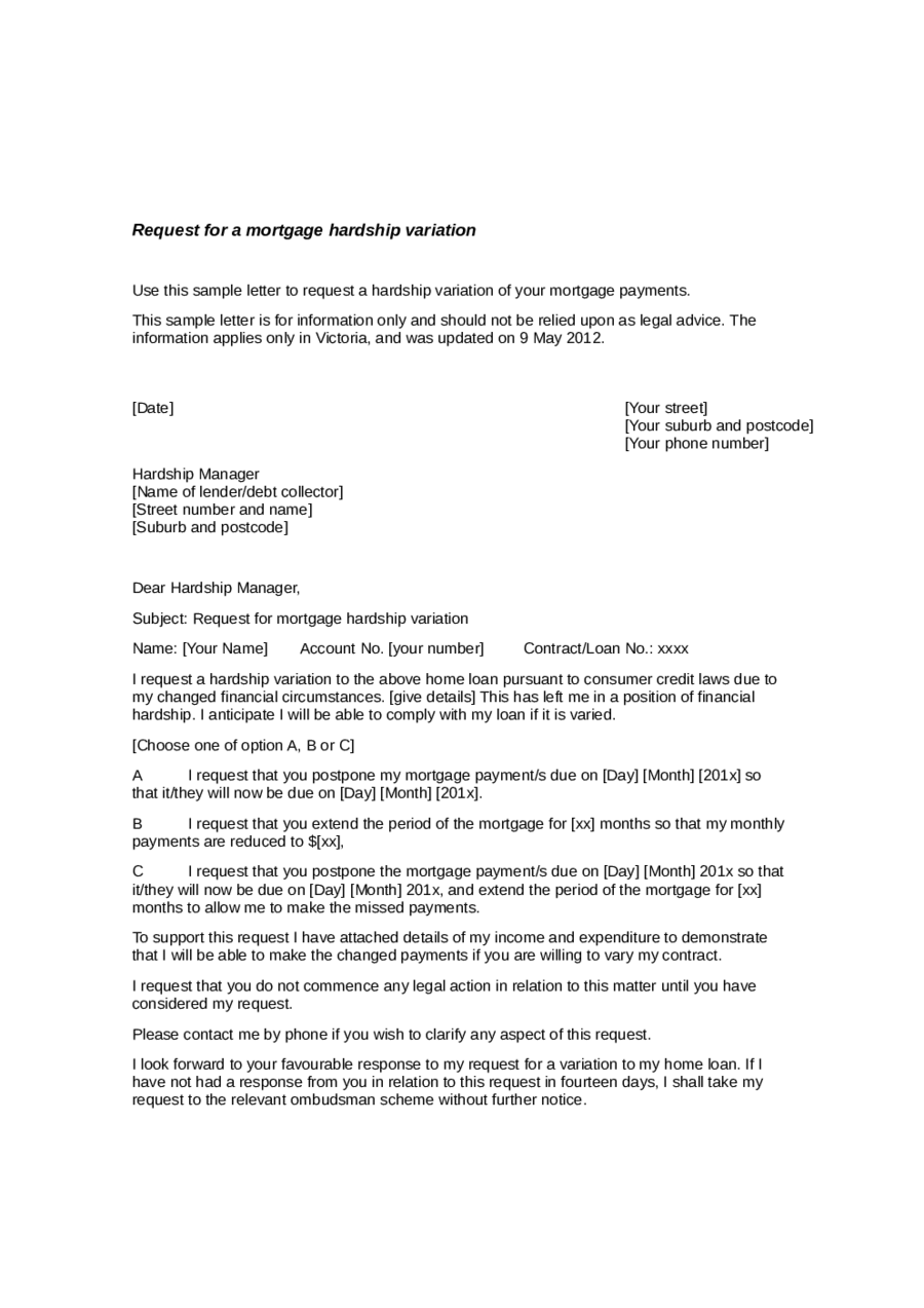 Mortgage Hardship Letter Sample from handypdf.com