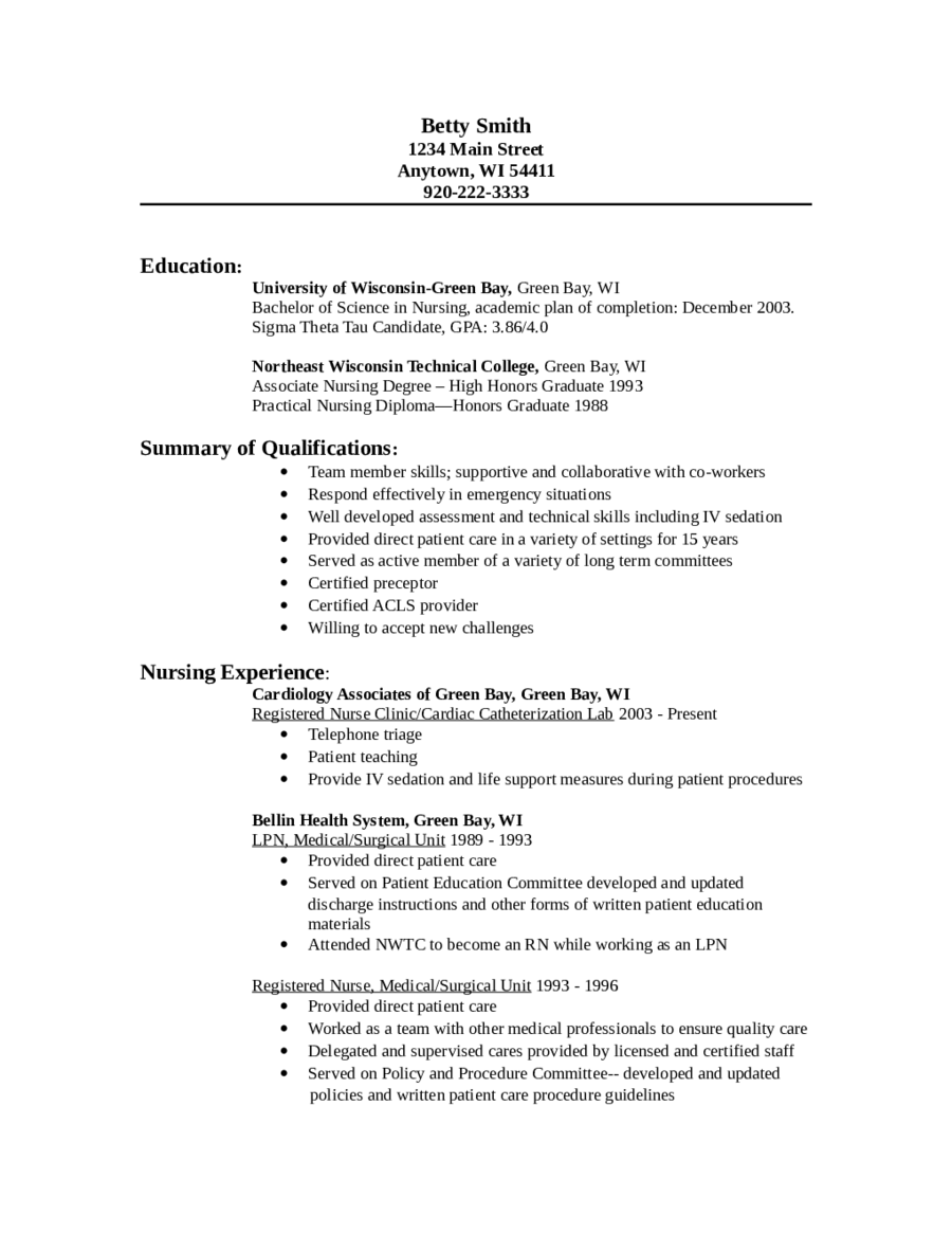 New Nurse Resume Barbara L Edit Fill Sign Online Handypdf