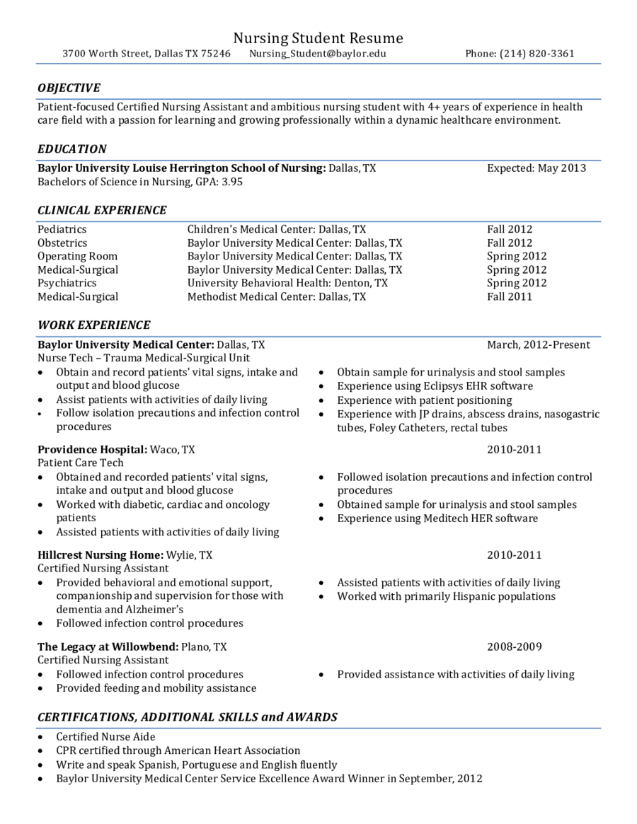 Nurse Manager Resume