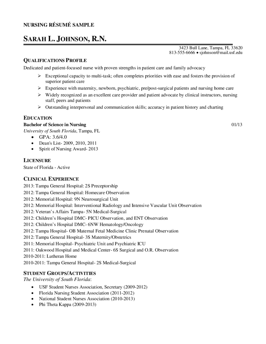 free nursing student resume templates