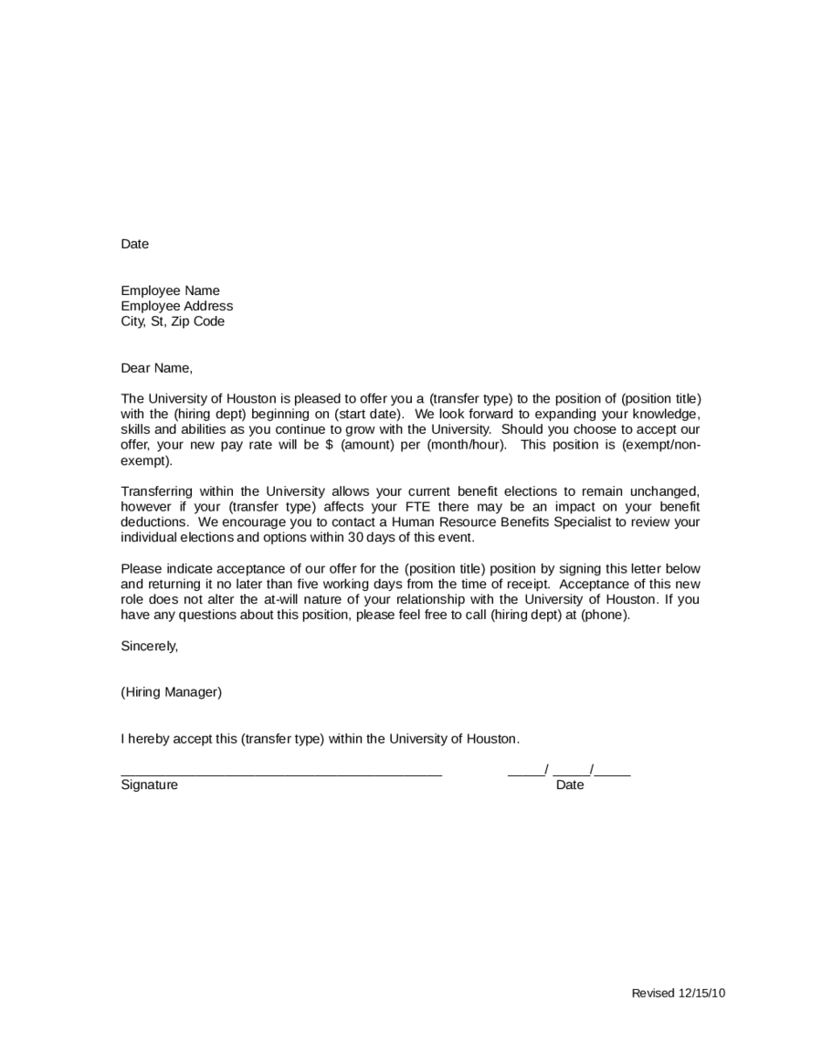 Simple Job Offer Letter Format