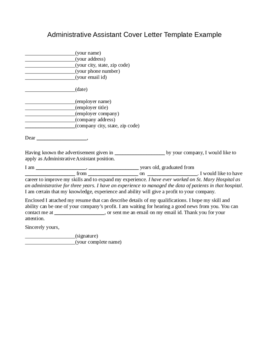 Cover Letter For Front Office Assistant Edit Fill Sign Online Handypdf 3823