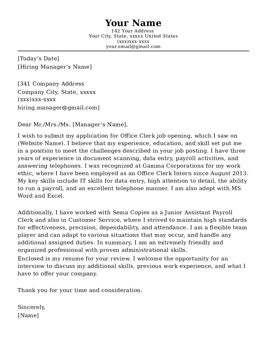 cover letter for office assistant pdf