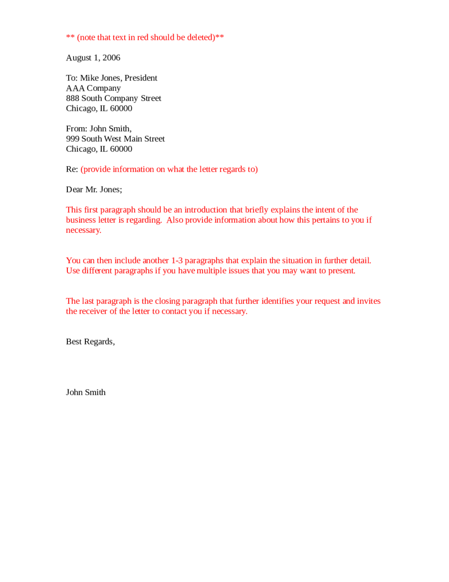 General Business Letter