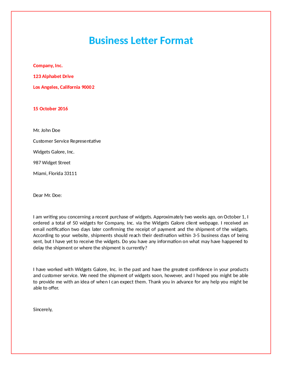 2021 Official Letter Format - Fillable, Printable PDF ...