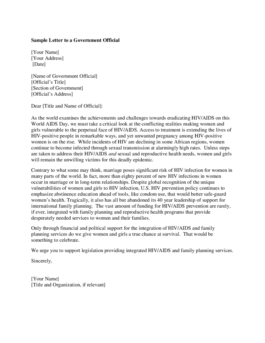 Official letter format sample to a Government Edit, Fill, Sign Online