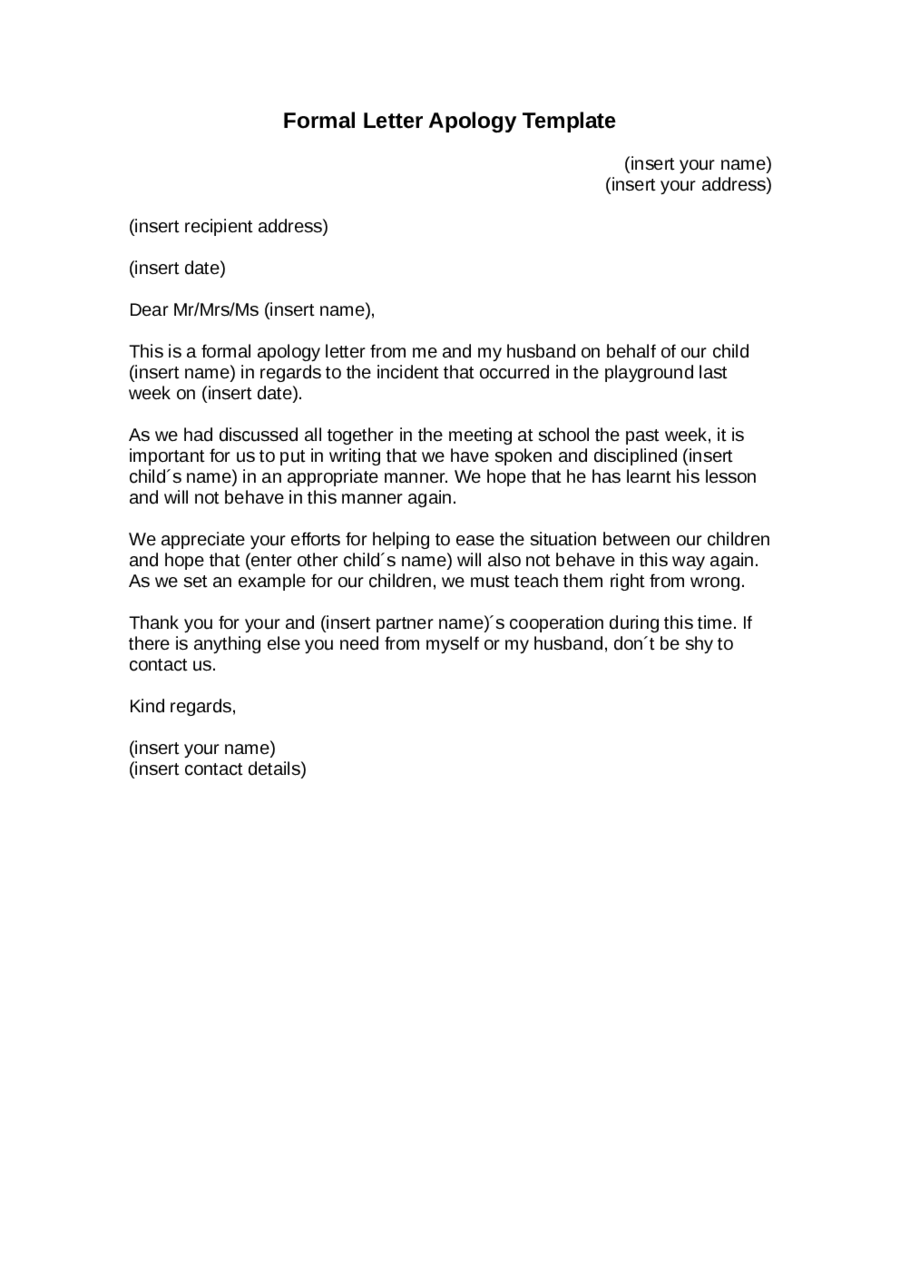 Official Business Letter Format