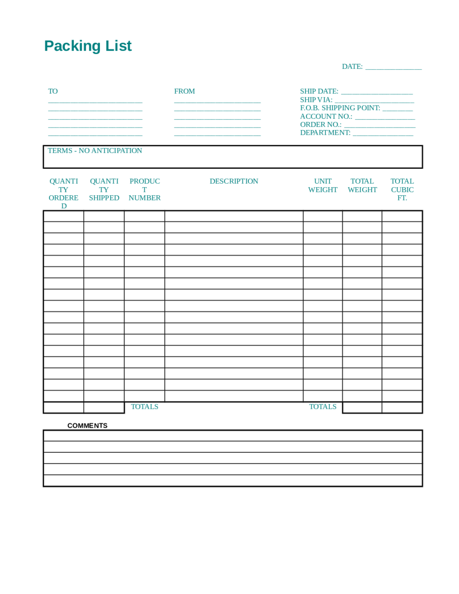 Free Packing Slip Template Pdf Printable Templates