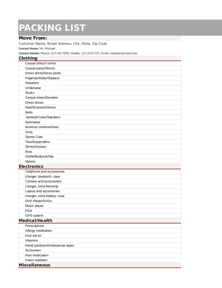 Blank Packing Slip Template