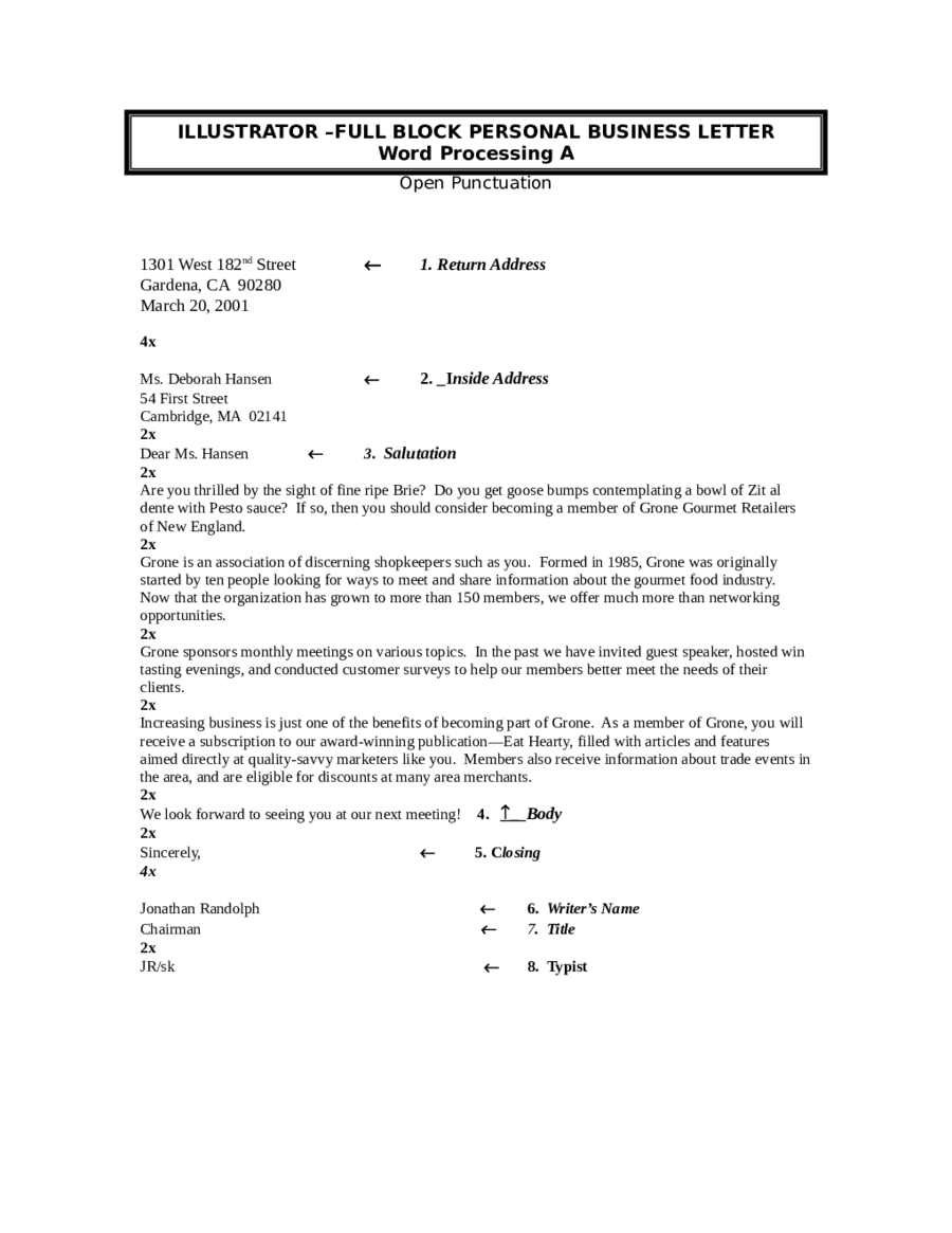 Personal Business Letter Download
