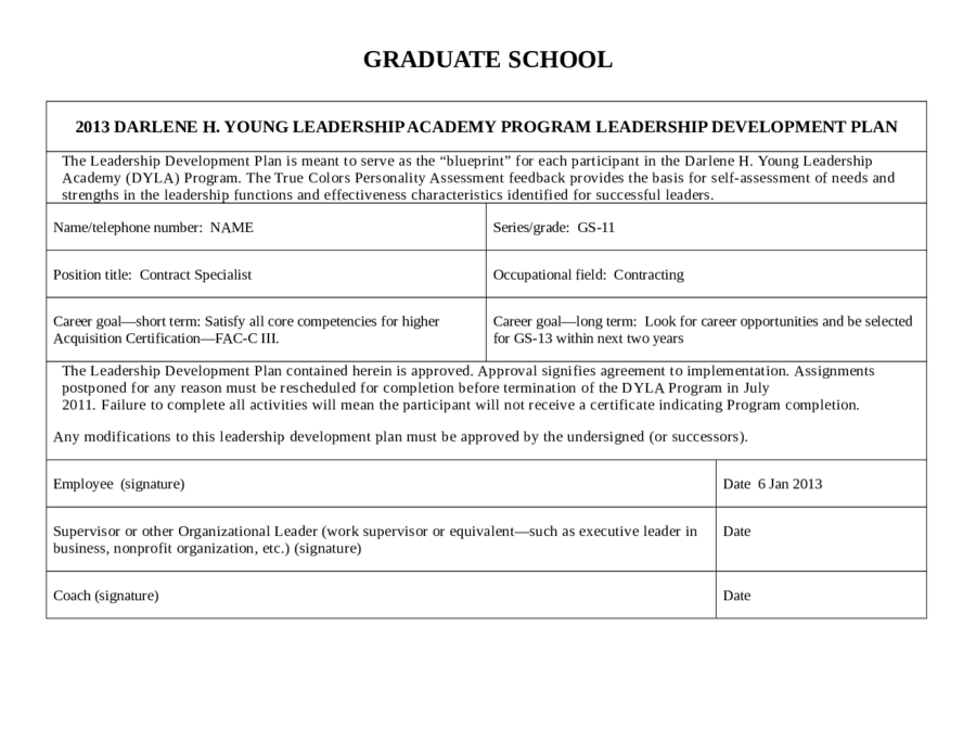 Employee Career Development Plan Template