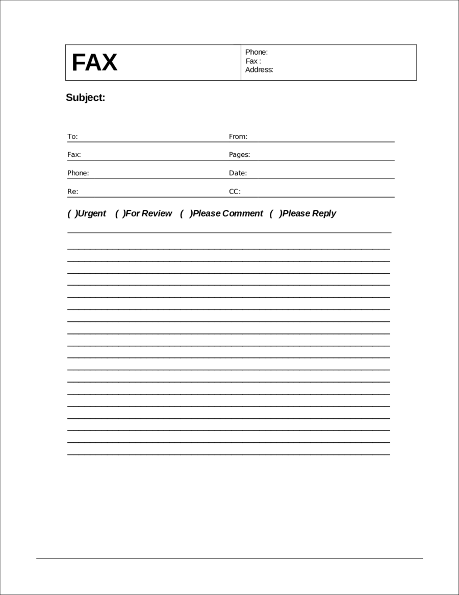 Word Fax Cover Sheet Template