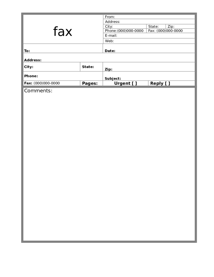 Fax Cover Sheet Template Microsoft
