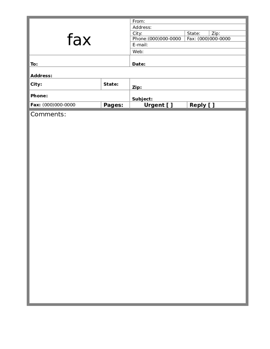 attention fax cover sheet template