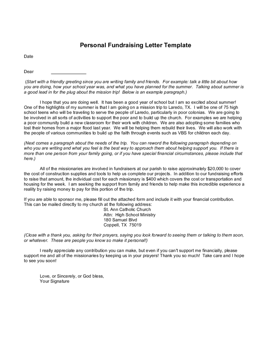 Personal Fundraising Template