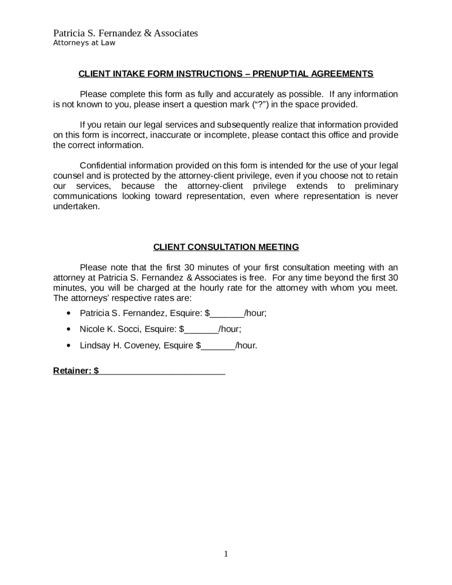 Prenuptial Agreement Form Free Download