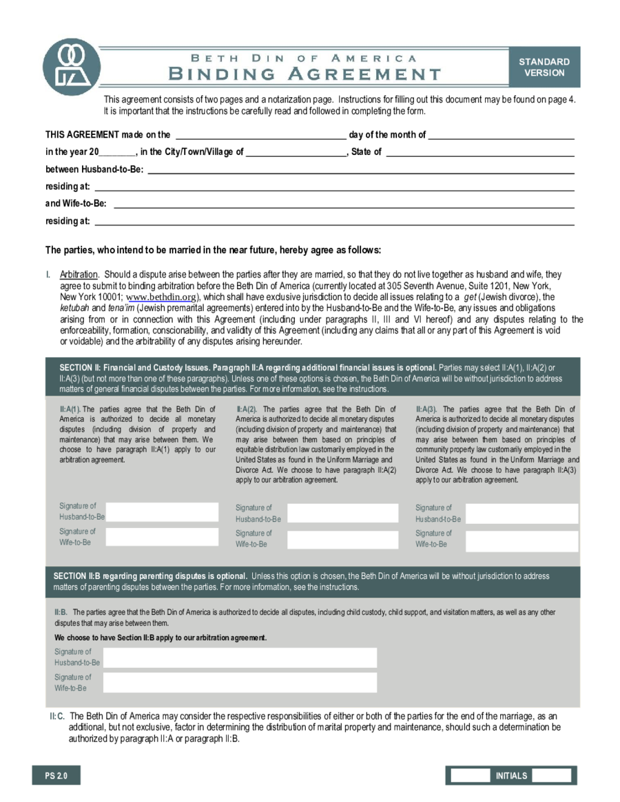 A Prenuptial Agreement Form - Edit, Fill, Sign Online  Handypdf Inside new york prenuptial agreement template