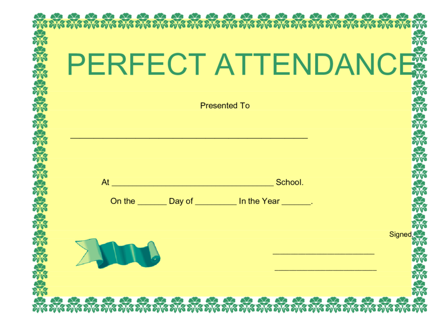 Printable certificate of attendance New