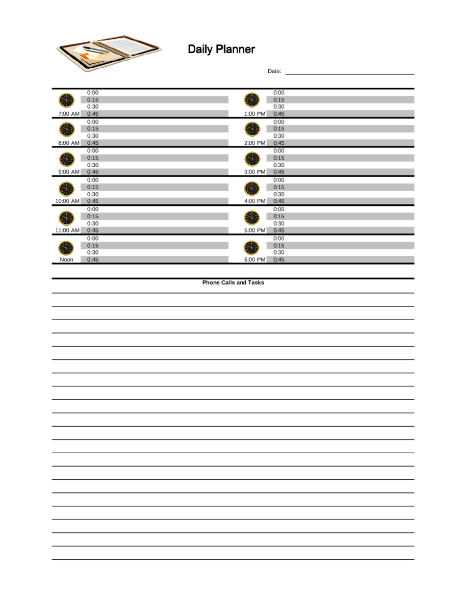 free editable daily schedule template