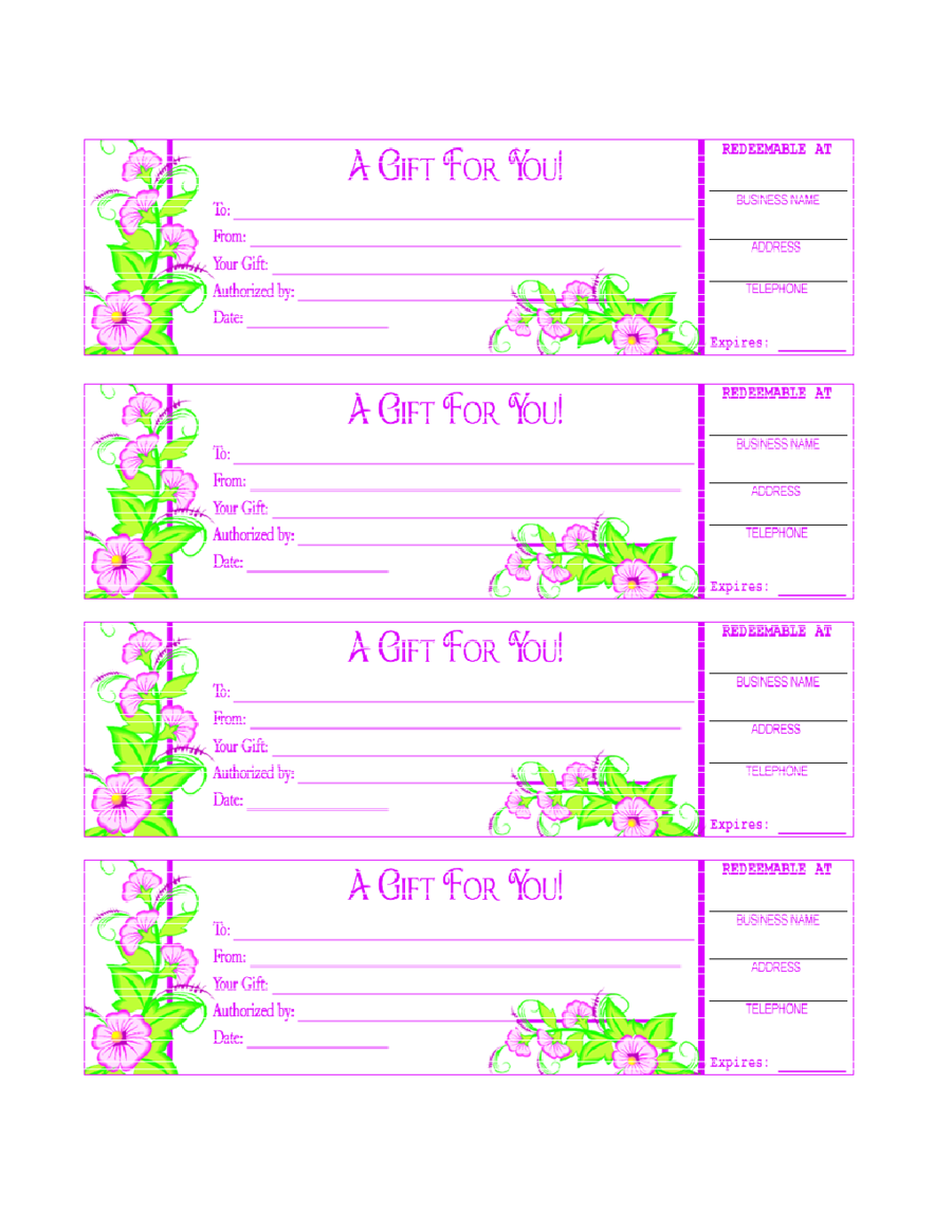 2020 gift certificate form fillable printable pdf forms handypdf