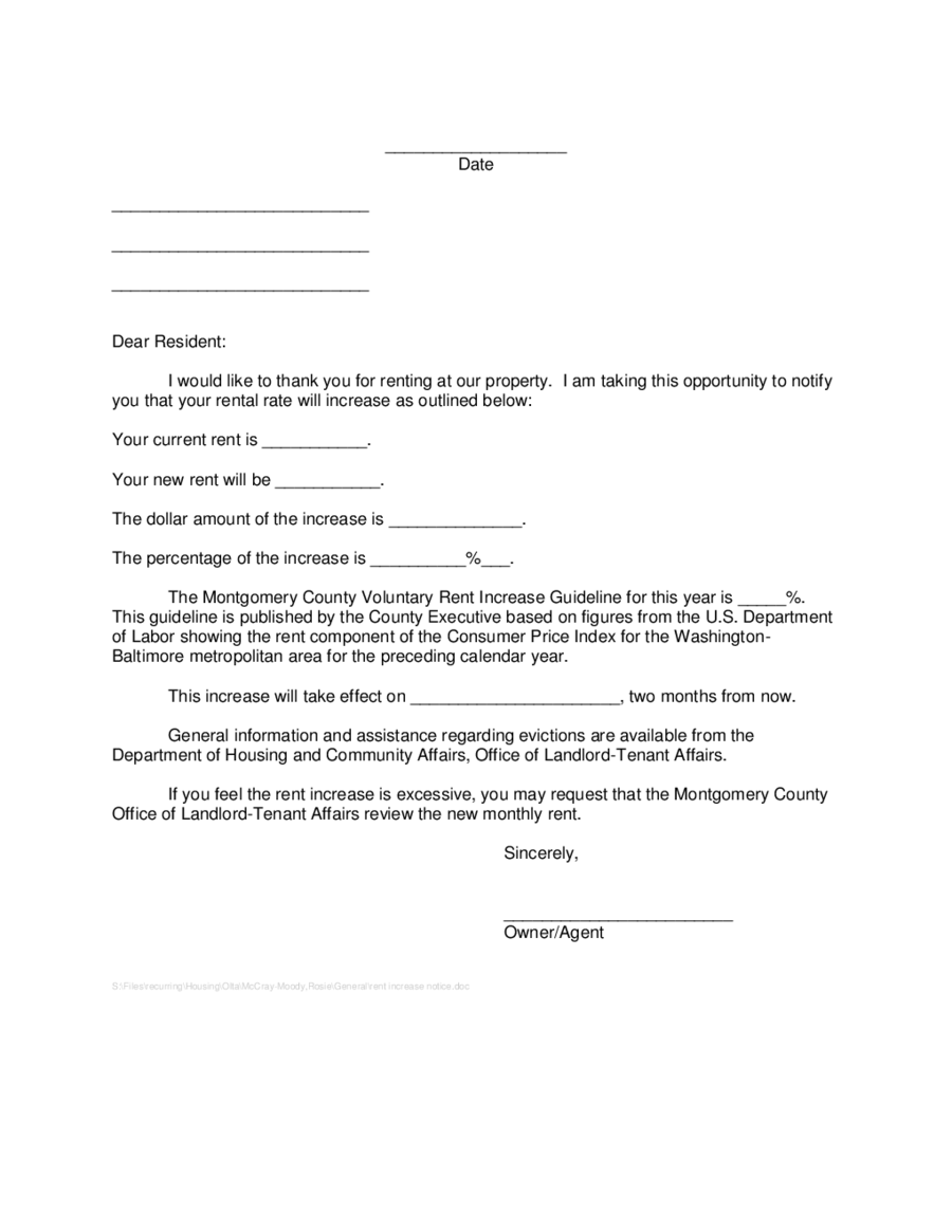 Rent Increase Letter To Tenants from handypdf.com