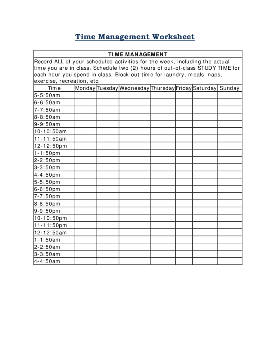 2024 Time Management - Fillable, Printable Pdf & Forms 