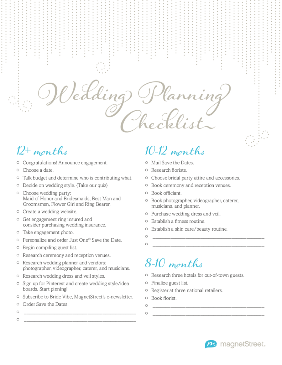 wedding checklist template free edit fill sign online handypdf