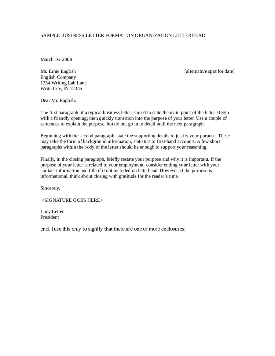 professional letter template