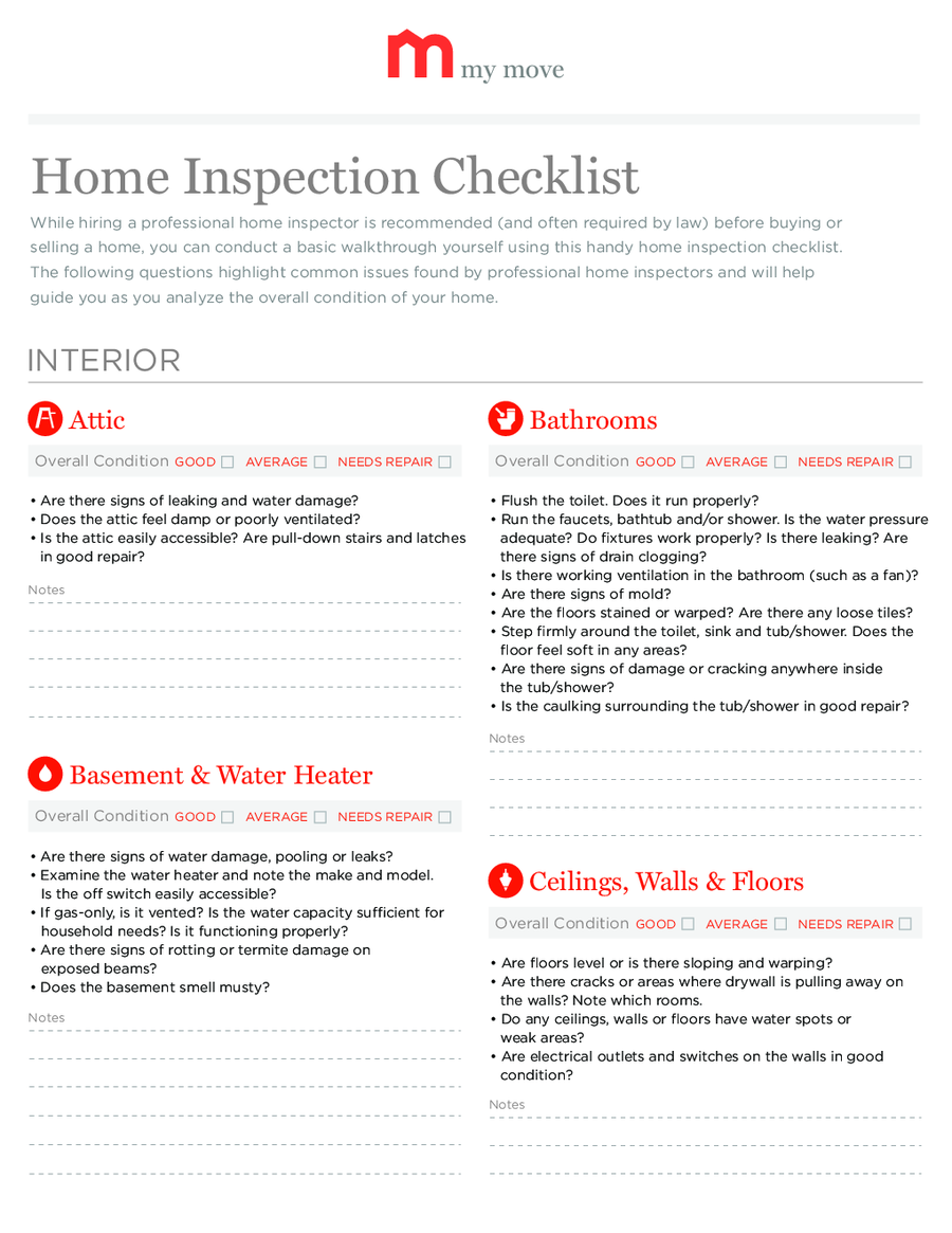 Professional Home Inspection Checklist Free