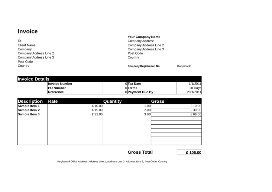 2024 Invoice Template Fillable, Printable PDF & Forms Handypdf