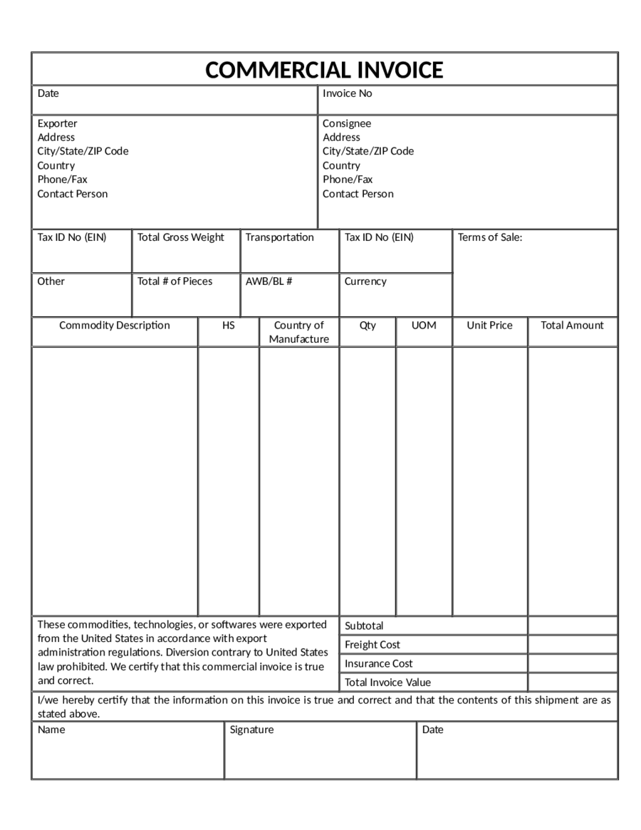 2023 Proforma Invoice Fillable Printable Pdf And Forms Handypdf 0782