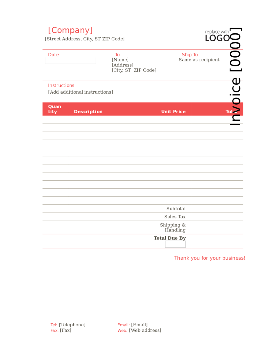 Proforma Invoice For Company