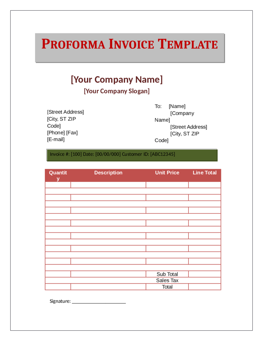 Proforma Invoice Fillable Printable Pdf Forms Handypdf Hot Sex Picture